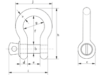 G-5261 Green Pin Super Shackles Technical Drawing